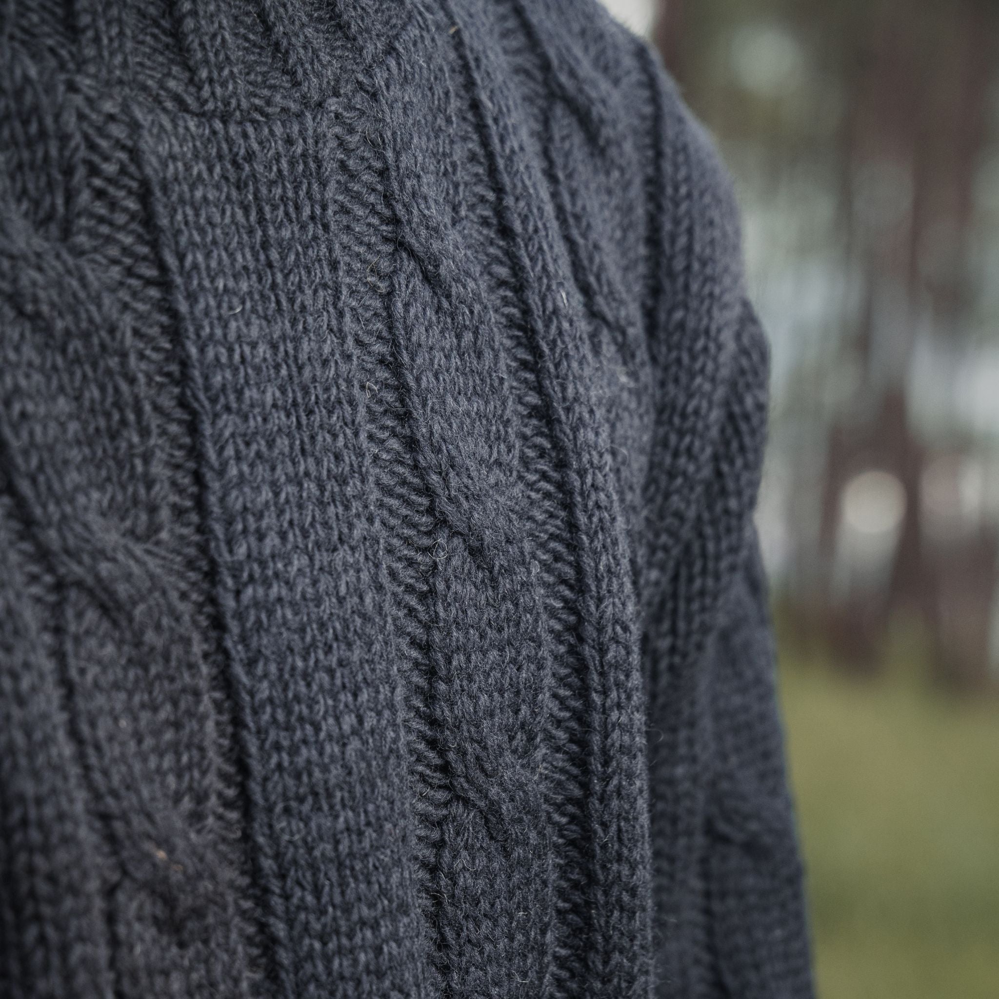 Sweater Cable Knit Navy Blue