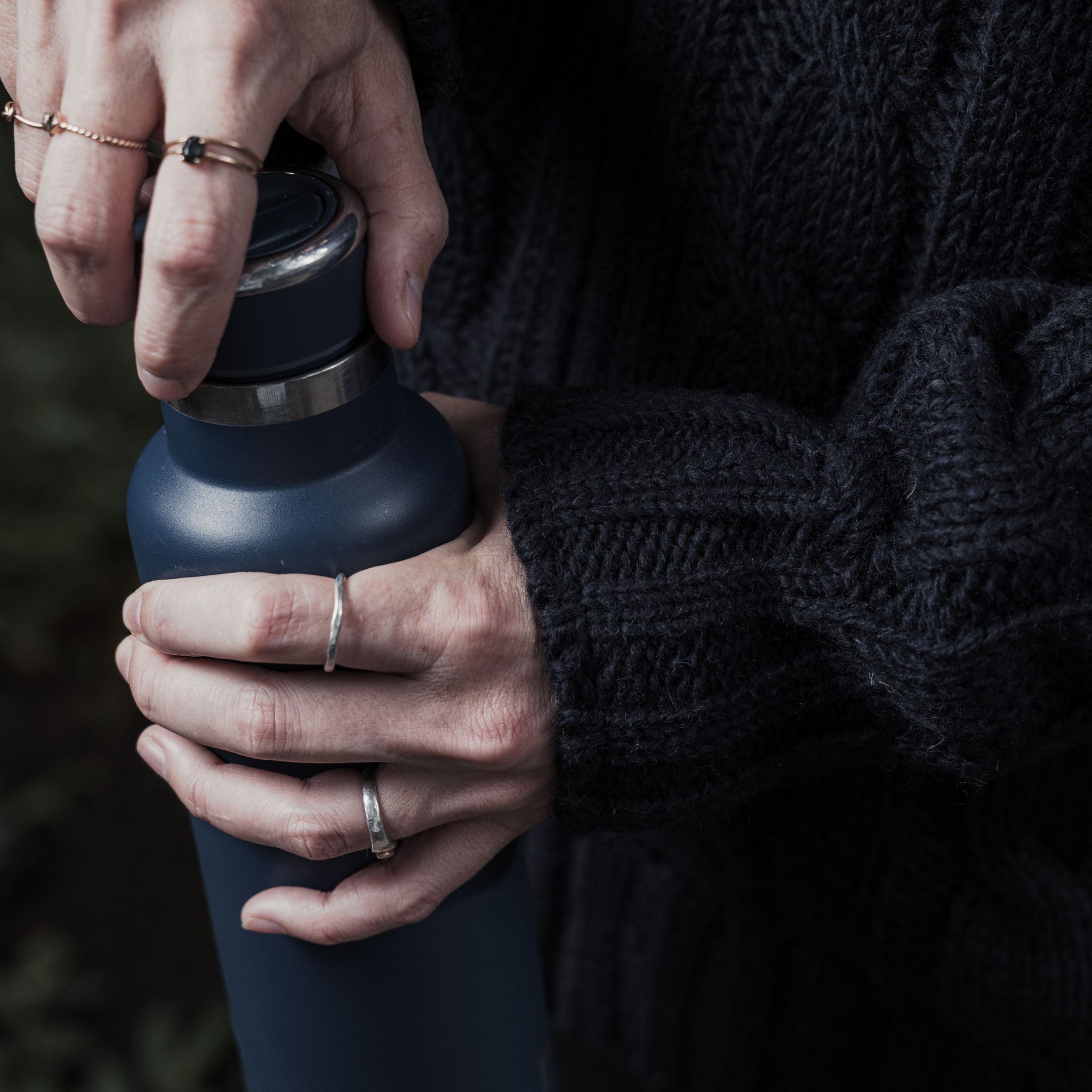 Jacket Cable Knit Navy Blue