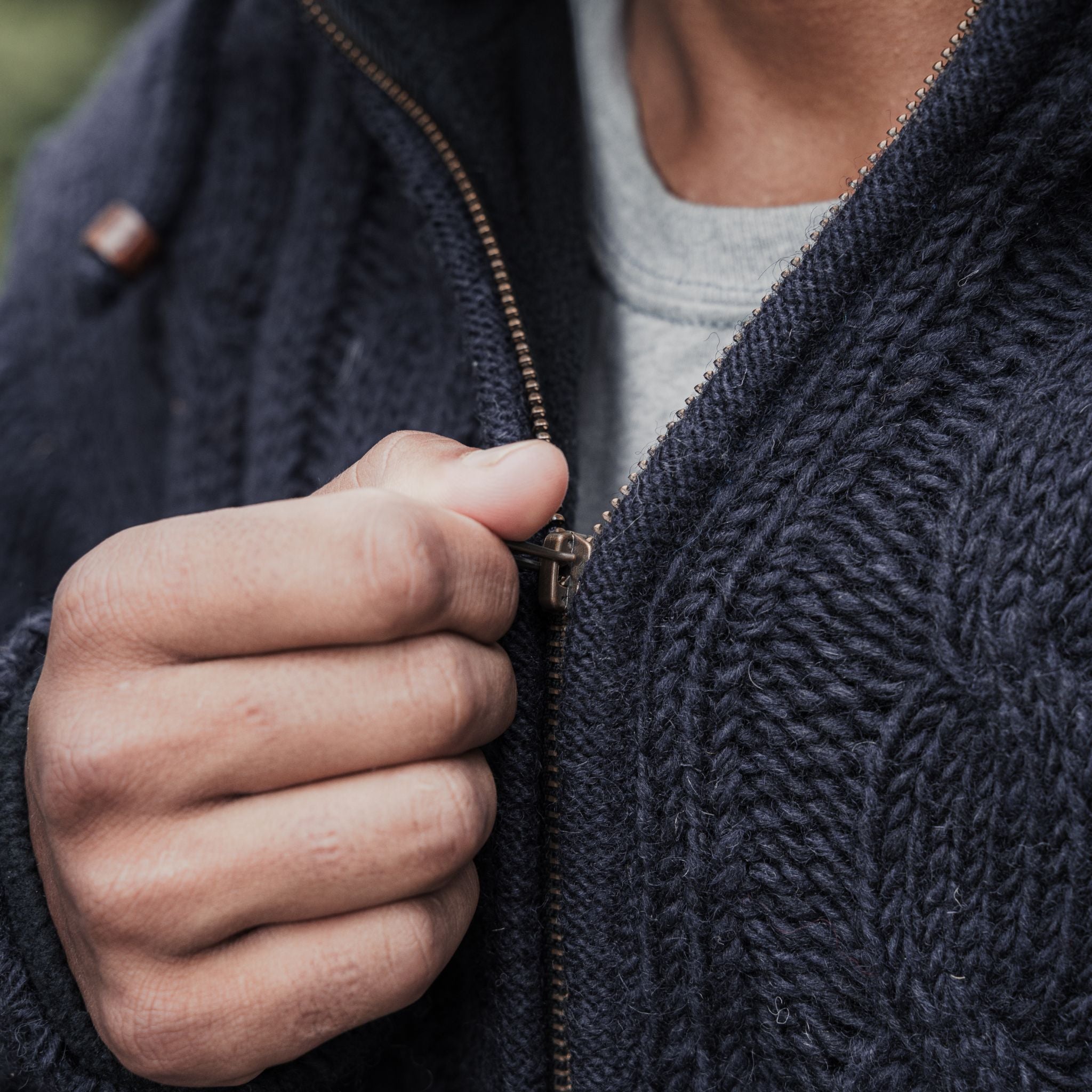Jacket Cable Knit Navy Blue