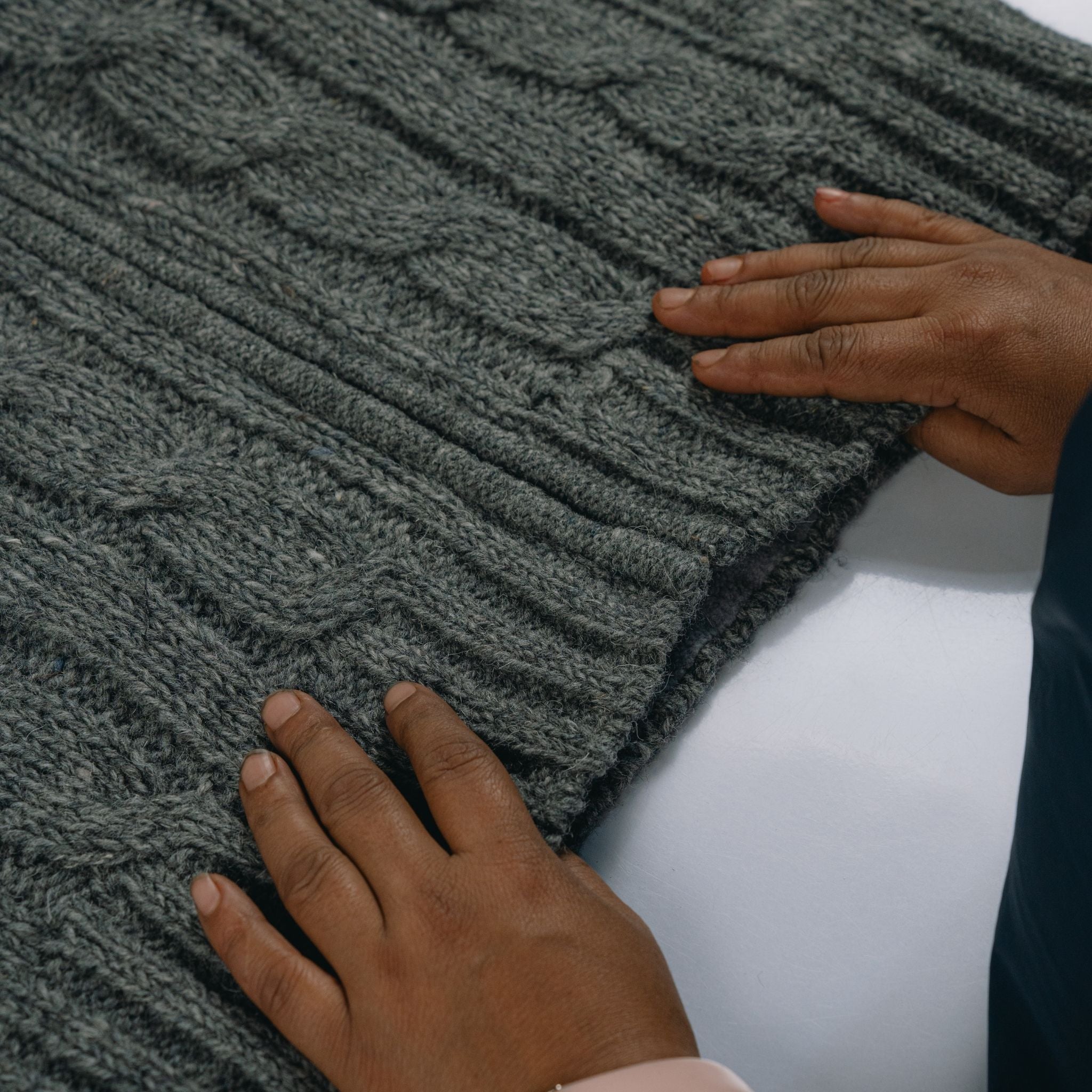 Sweater Cable Knit Dark Grey