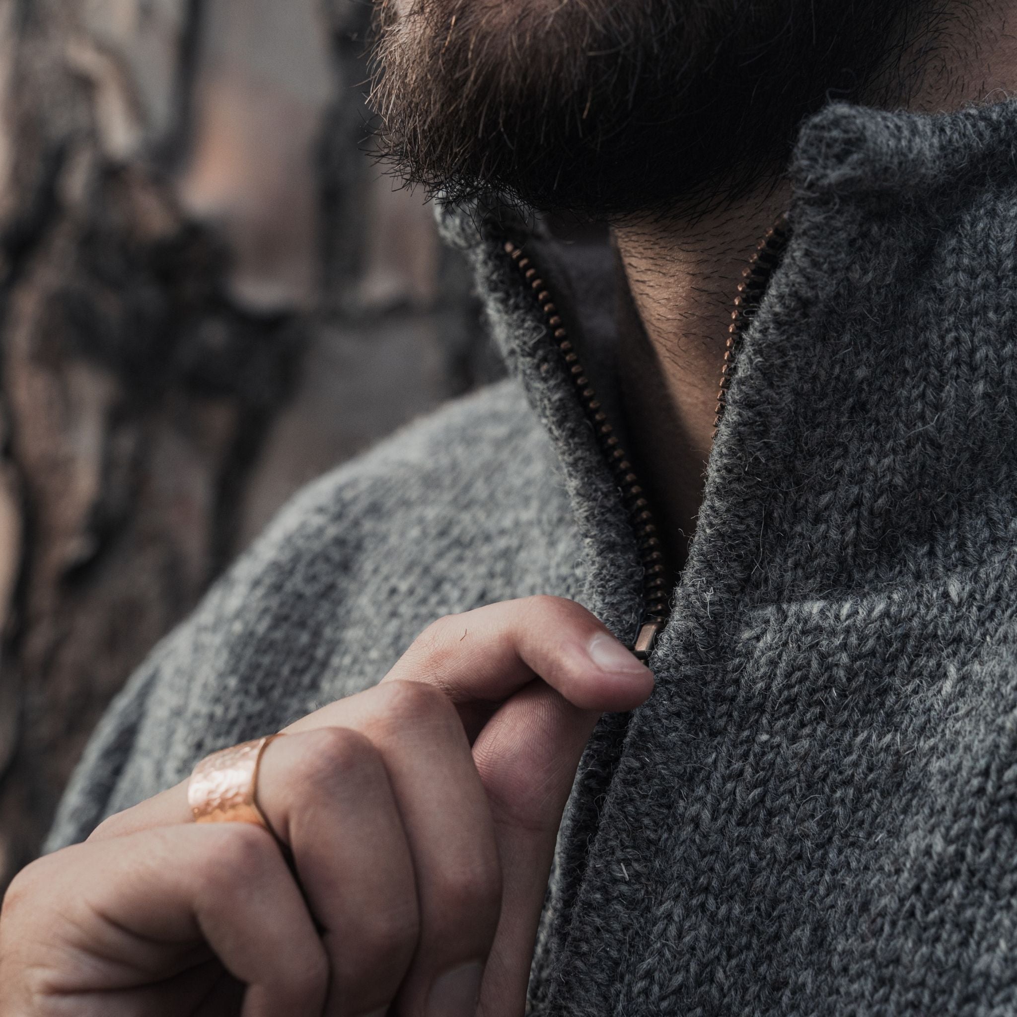 Sweater Half Zip Dark Grey