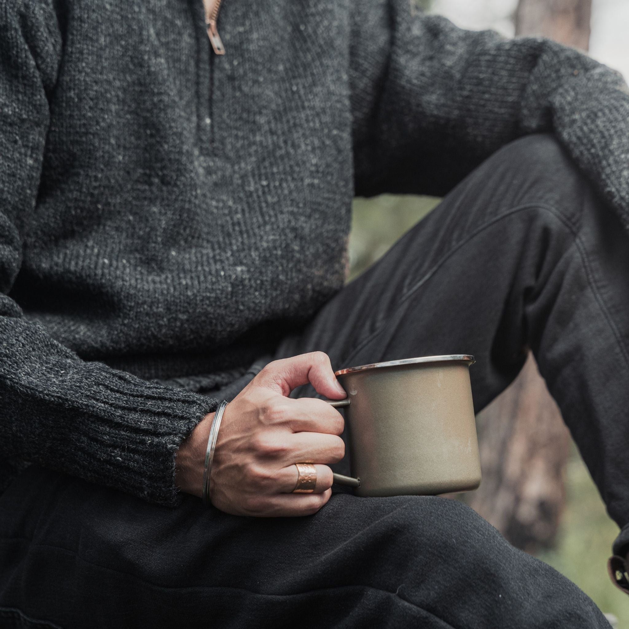 Sweater Half Zip Charcoal Grey
