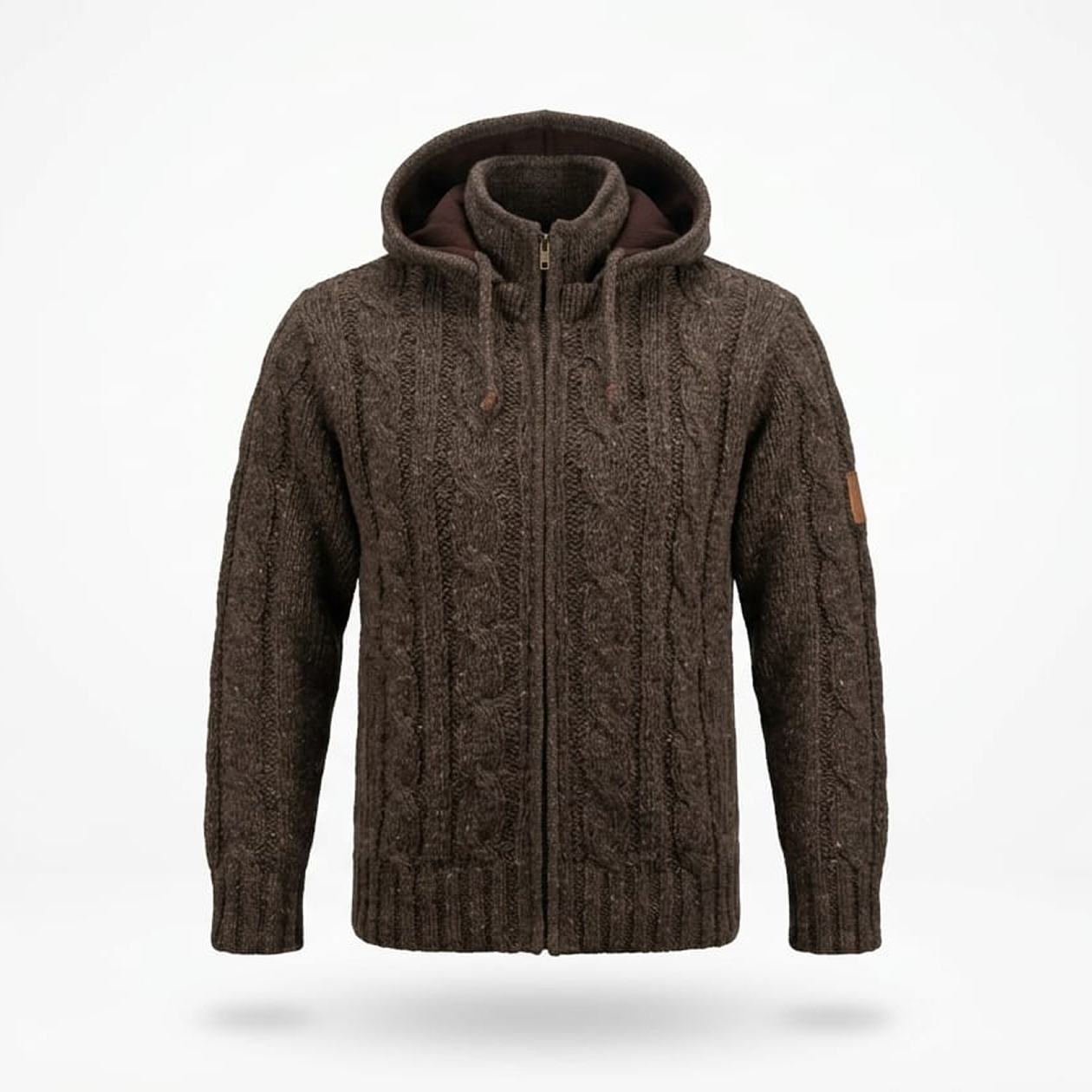 Jacket Cable Knit Natural Brown