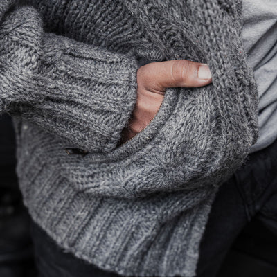 Jacket Cable Knit Dark Grey