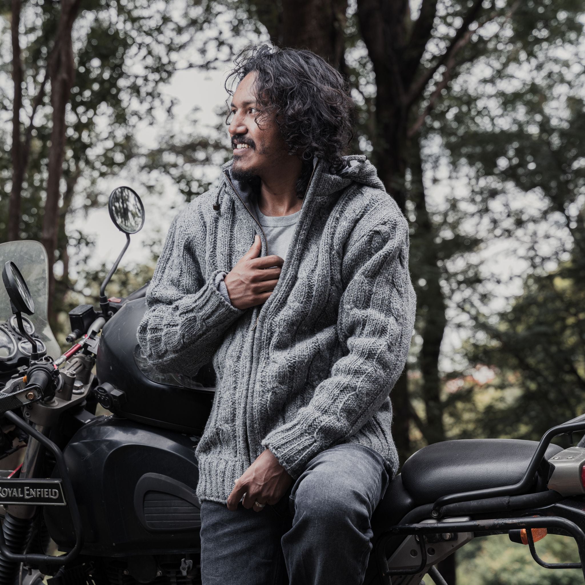 Jacket Cable Knit Dark Grey
