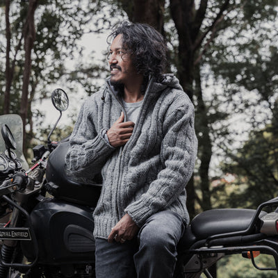 Jacket Cable Knit Dark Grey