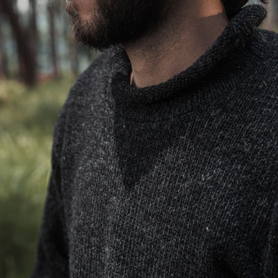 Sweater Roll Neck Charcoal Grey