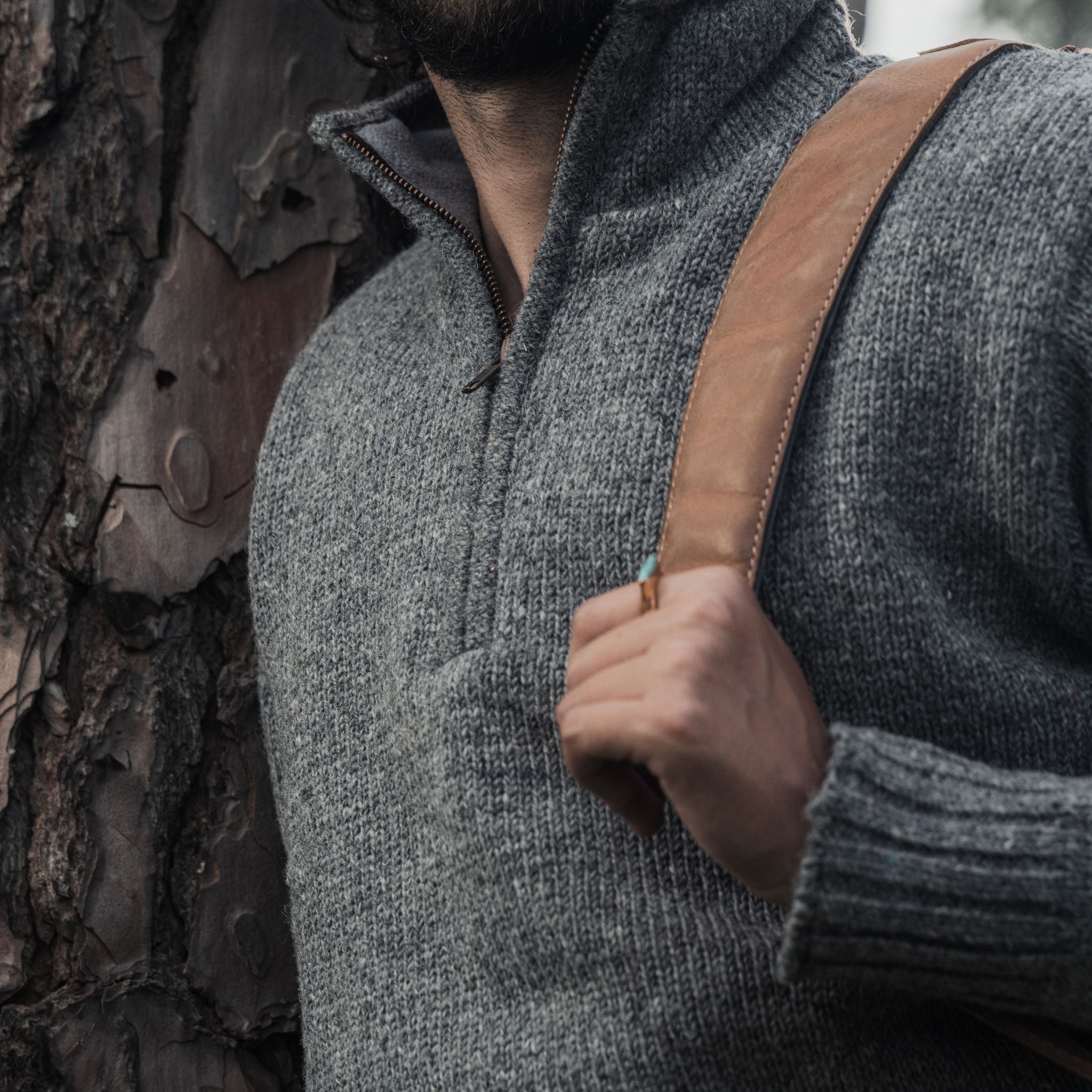 Sweater Half Zip Dark Grey