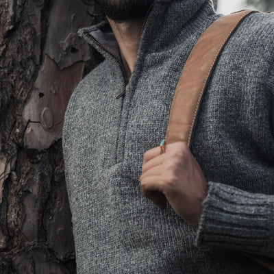 Sweater Half Zip Dark Grey