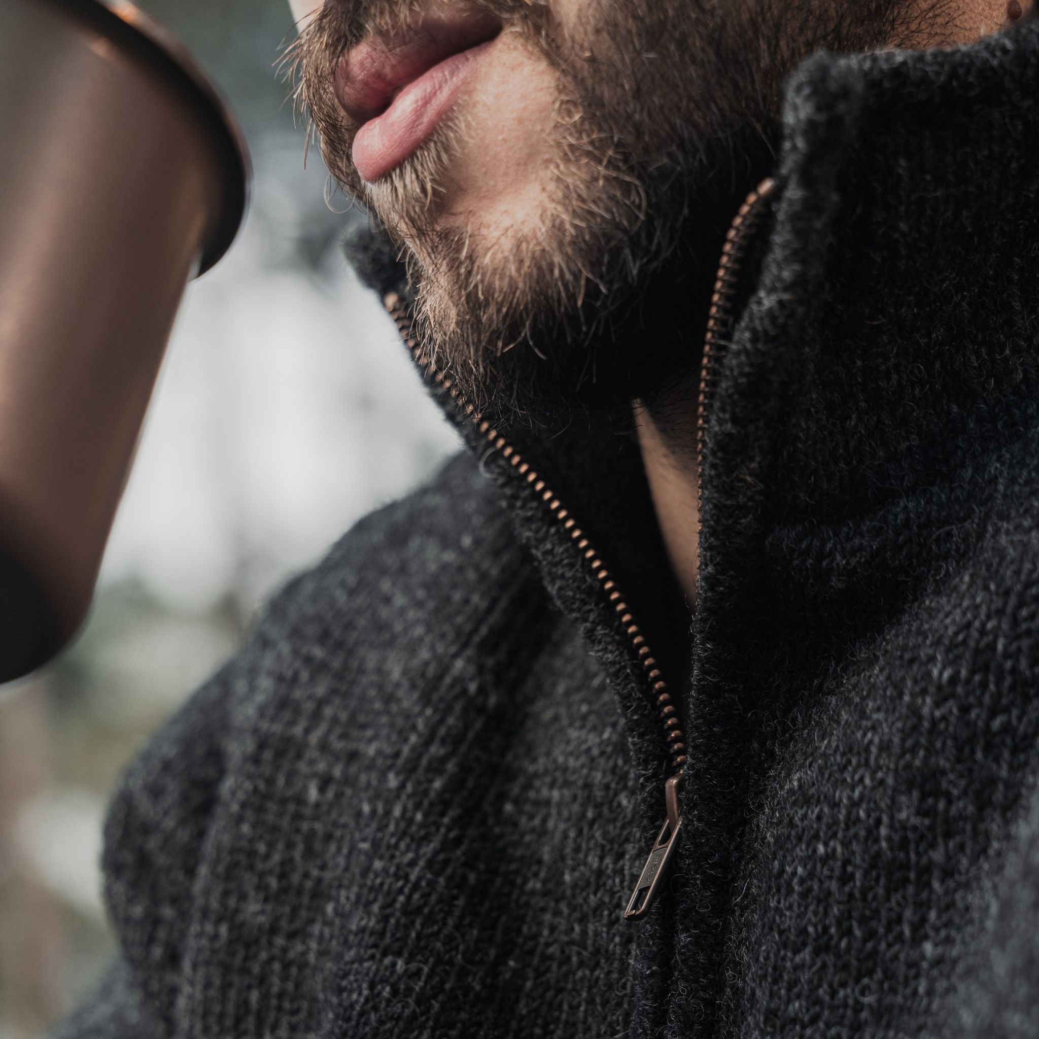 Sweater Half Zip Charcoal Grey
