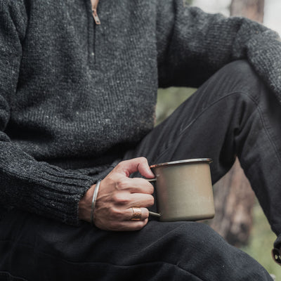 Sweater Half Zip Charcoal Grey