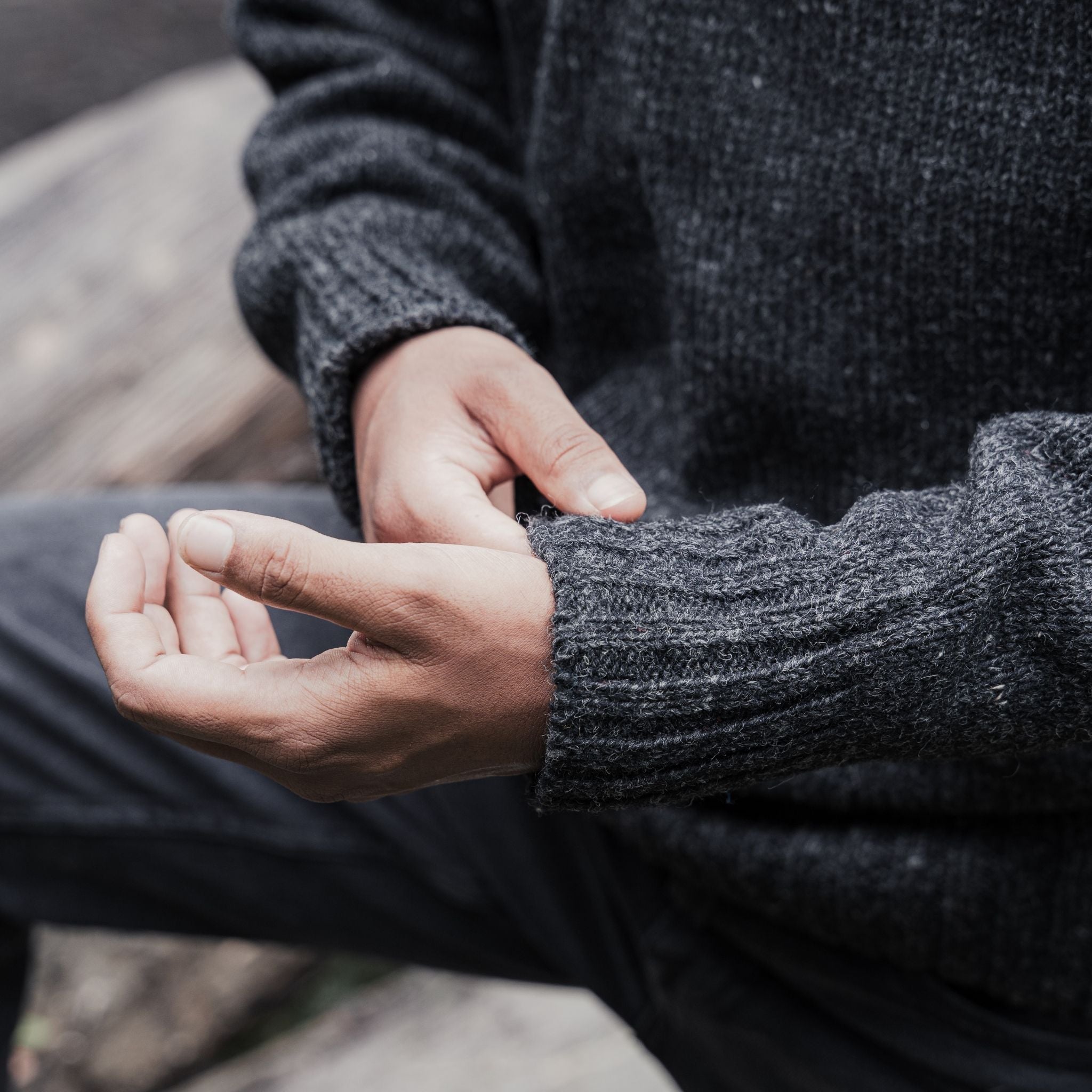 Sweater Half Zip Charcoal Grey