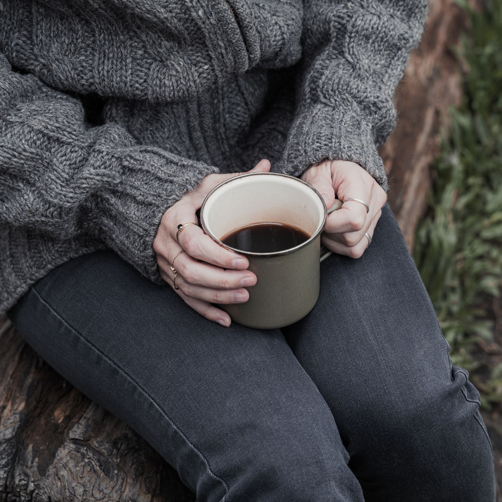 Jacket Cable Knit Dark Grey