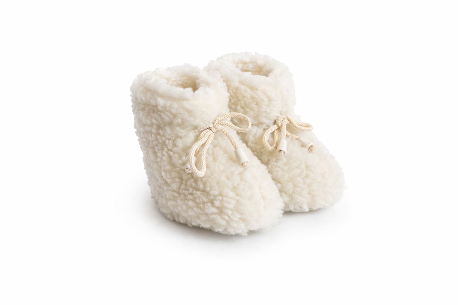 Baby Bombose Sheepskin Wool Booties Cream