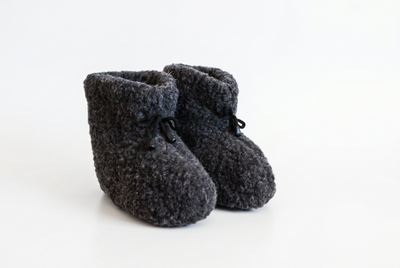 Bombose Sheepskin Wool Slippers Grey