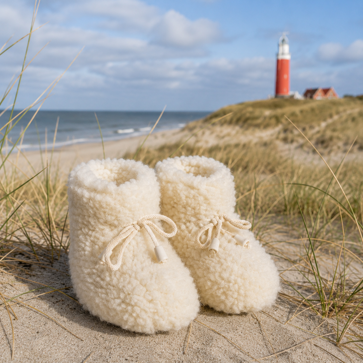Baby Bombose Sheepskin Wool Booties Cream