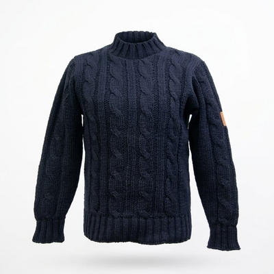 Sweater Cable Knit Navy Blue