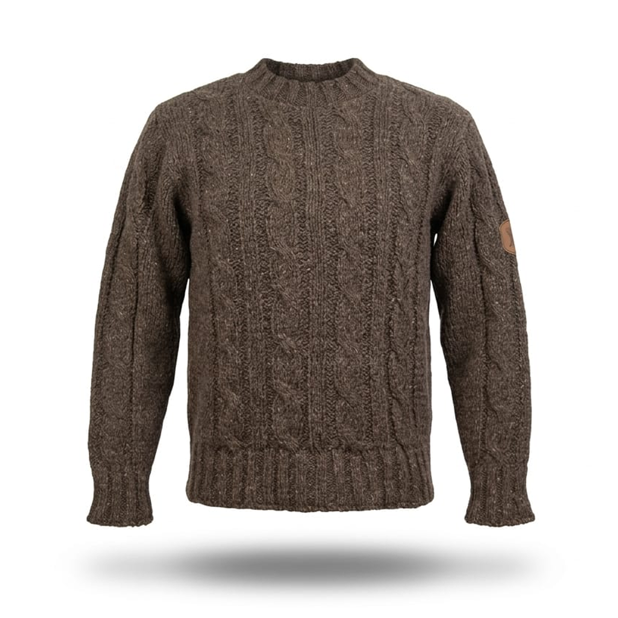 Sweater Cable Knit Natural Brown