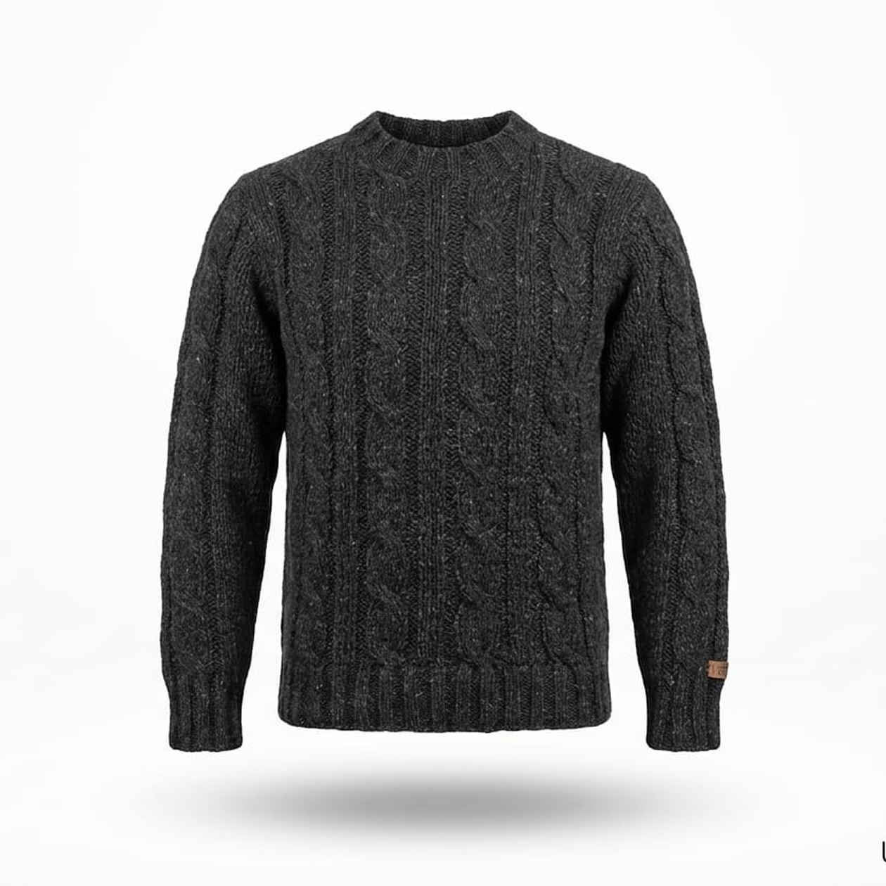 Sweater Cable Knit Charcoal Grey
