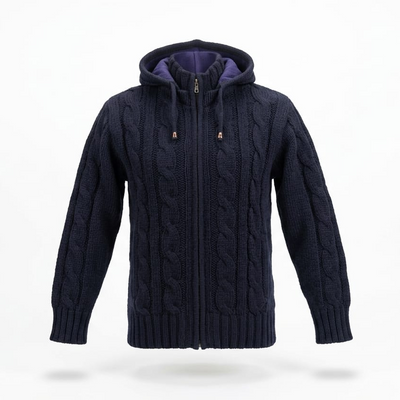 Jacket Cable Knit Navy Blue